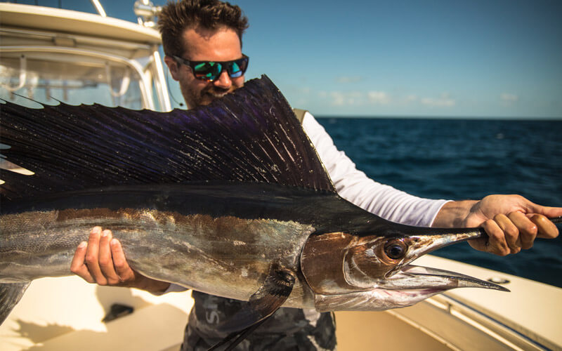 An image of an angler on board Florida Keys Fishing with Tidewater Charters. 