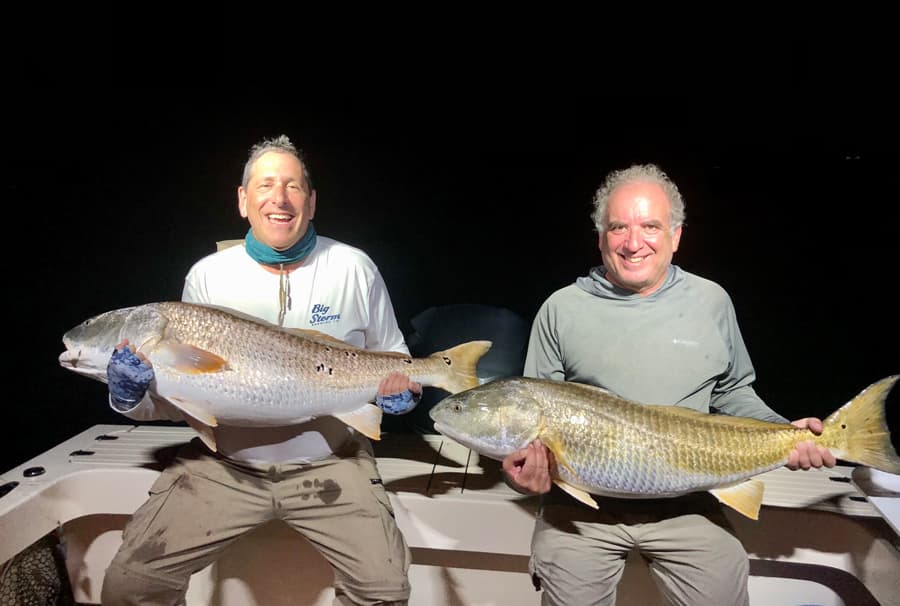 Night time bull red drum fishing on the Chesapeake Bay.